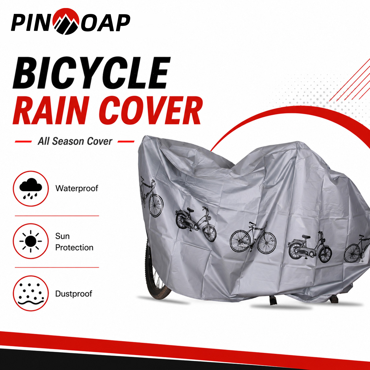 Cycling Gear Storage - PINMOAP Universal Bicycle Rain Cover Waterproof