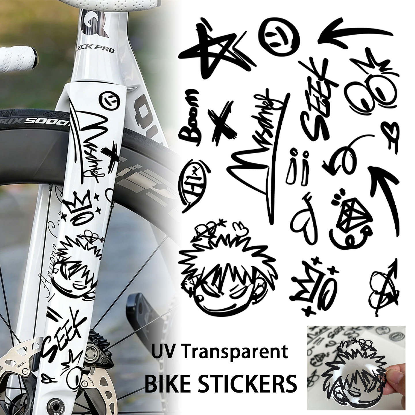 Cycling Gear Sale - UV Transparent Graffiti DIY Bike Stickers
