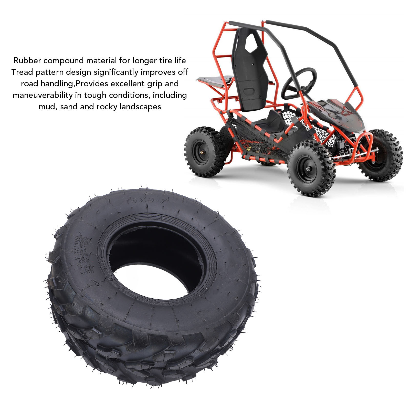 16x8-7 ATV Tire 7 Inch Rubber  - Road Bike Tire 评论和价格